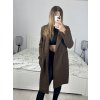 Kabát flaušový beránek dlouhý rukáv dámský (S/M ONE SIZE) ITALSKÁ MÓDA IMWGB233890/DU (Velikost S/M/L, Barva béžová)