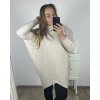 Svetr prodloužený s rolákem dlouhý rukáv dámský (4XL/5XL ONE SIZE) ITALSKÁ MÓDA IMS23RIMINI/DU (Velikost 4XL/5XL, Barva béžová)
