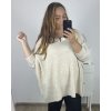 Svetr oversize dlouhý rukáv dámský (S/3XL) ITALSKÁ MÓDA IMWAK23CL70102/DR (Velikost 2XL/3XL, Barva béžová)