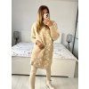Kabát alpaka s kapucí dlouhý rukáv dámský (S/M/L ONE SIZE) ITALSKÁ MÓDA IMWAK233906/DU (Velikost S/M/L, Barva béžová)