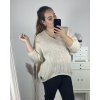 Svetr pletený oversize dlouhý rukáv dámský (2XL/3XL/4XL/5XL ONE SIZE) ITALSKÁ MÓDA IMWC233959/DU (Velikost 3XL/4XL, Barva béžová)