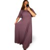 Šaty plesové dlouhé elegantní společenské krátký rukáv dámské nadrozměr (XL/2XL ONE SIZE) ITALSKÁ MÓDA IMM2380736PL
