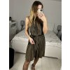 Šaty společenské třpytivé s páskem bez rukávu dámské (S/M ONE SIZE) ITALSKá MóDA IMHMS23153/DU (Velikost S/M/L, Barva červená)