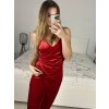Šaty dlouhé společenské sametové na ramínka dámské (S/M ONE SIZE) ITALSKÁ MÓDA IMPMD2326493L/DUR (Velikost S/M/L, Barva Černá)