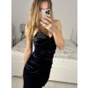 Šaty dlouhé společenské sametové na ramínka dámské (S/M ONE SIZE) ITALSKÁ MÓDA IMPMD2326493L/DUR (Velikost S/M/L, Barva Černá)