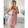 Šaty společenské na ramínka dámské (S/M ONE SIZE) ITALSKá MóDA IMHMS23115/DU (Velikost S/M/L, Barva růžová starorůžová)