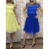 Šaty společenské krátké tylové krajkové dámské (S/M/L ONE SIZE) ITALSKá MóDA IMHMS23173/DUR (Velikost M/L, Barva bílá)