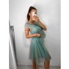 Šaty společenské krátké tylové krajkové dámské (S/M/L ONE SIZE) ITALSKá MóDA IMHMS23173/DUR (Velikost M/L, Barva bílá)
