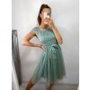 Šaty společenské krátké tylové krajkové dámské (S/M/L ONE SIZE) ITALSKá MóDA IMHMS23173/DUR (Velikost M/L, Barva bílá)