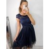 Šaty společenské krátké tylové krajkové dámské (S/M/L ONE SIZE) ITALSKá MóDA IMHMS23173/DUR (Velikost M/L, Barva bílá)