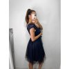 Šaty společenské krátké tylové krajkové dámské (S/M/L ONE SIZE) ITALSKá MóDA IMHMS23173/DUR (Velikost M/L, Barva bílá)