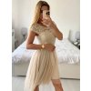 Šaty společenské krátké tylové krajkové dámské (S/M/L ONE SIZE) ITALSKá MóDA IMHMS23173/DUR (Velikost M/L, Barva bílá)