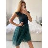 Šaty společenské krátké tylové krajkové dámské (S/M/L ONE SIZE) ITALSKá MóDA IMHMS23173/DUR (Velikost M/L, Barva bílá)