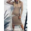Šaty úpletové s rolákem a páskem dlouhý rukáv dámské (S/M ONE SIZE) ITALSKÁ MÓDA IMWAE23F3612-A/DUR (Velikost S/M/L, Barva Černá)