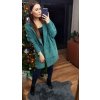 Kabát alpaca dlouhý rukáv s kapsami dámský (S/M ONE SIZE) ITALSKÁ MÓDA IMWK21028/DUR (Velikost S/M/L, Barva Černá)
