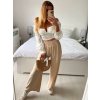 Kalhoty dlouhé oversize dámské (S/M/L ONE SIZE) ITALSKá MODA IM32419112/DU (Velikost M/L, Barva béžová)