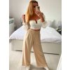 Kalhoty dlouhé oversize dámské (S/M/L ONE SIZE) ITALSKá MODA IM32419112/DU (Velikost M/L, Barva béžová)