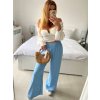 Kalhoty dlouhé oversize dámské (S/M/L ONE SIZE) ITALSKá MODA IM32419112/DU (Velikost M/L, Barva béžová)