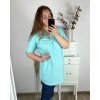Tunika prodloužená 3/4 rukáv dámská nadrozměr (2XL/3XL/4XL ONE SIZE) ITALSKá MóDA IM324SUMER/DR (Velikost 2XL/3XL, Barva zelená mintova)