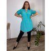 Tunika prodloužená 3/4 rukáv dámská nadrozměr (2XL/3XL/4XL ONE SIZE) ITALSKá MóDA IM324SUMER/DR (Velikost 2XL/3XL, Barva zelená mintova)