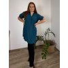 Tunika prodloužená 3/4 rukáv dámská nadrozměr (2XL/3XL/4XL ONE SIZE) ITALSKá MóDA IM324SUMER/DR (Velikost 2XL/3XL, Barva zelená mintova)