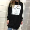 Šaty mikinové oversize dlouhý rukáv dámské (UNI S/M/L/XL) ITALSKÁ MÓDA IMM21655W/DR (Velikost S/M/L, Barva Černá)