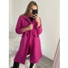 Kabát beránkový flaušový dlouhý rukáv dámský (S/M/L ONE SIZE) ITALSKÁ MÓDA IMT22017/DR (Velikost M/L, Barva béžová)
