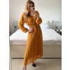 Šaty elegantní dlouhé šifonové dlouhý rukáv dámské (S/M ONE SIZE) ITALSKÁ MÓDA IM424LEONA/DUR (Velikost S/M/L, Barva Černá)