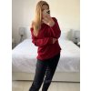 Halenka třpytivá dlouhý rukáv dámská (S/M ONE SIZE) ITALSKÁ MÓDA IMM23M6203/DU (Velikost S/M/L, Barva červená)