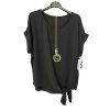 Tunika halenka krátký rukáv dámská (M/L ONE SIZE) ITALSKÁ MÓDA IMD21190/DR (Velikost M/L, Barva modrá petrolejová)