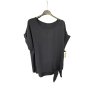 Tunika halenka krátký rukáv dámská (M/L ONE SIZE) ITALSKÁ MÓDA IMD21190/DR (Velikost M/L, Barva modrá petrolejová)