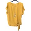 Tunika halenka krátký rukáv dámská (M/L ONE SIZE) ITALSKÁ MÓDA IMD21190/DR (Velikost M/L, Barva modrá petrolejová)
