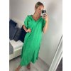 Šaty oversize s kapucí lněné krátký rukáv dámská nadrozměr (L/XL/2XL ONE SIZE) ITALSKá MóDA IM522181 (Velikost XL/2XL, Barva žlutá)