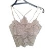 Top/tílko krajkové na ramínka dámské (S/M ONE SIZE) ITALSKÁ MÓDA IMPBB22136hb/DUR (Velikost S/M/L, Barva béžová)