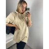 Šaty letní mušelínové dlouhý rukáv dámské (S/M/L ONE SIZE) ITALSKÁ MÓDA IMWCH24011/DUR (Velikost M/L, Barva béžová)