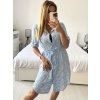 Šaty košilové bavlněné 3/4 dlouhý rukáv dámské (S/M/L ONE SIZE) ITALSKÁ MÓDA IM424NINA/DU (Velikost M/L, Barva béžová)