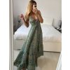 Šaty letní na ramínka dámské (S/M ONE SIZE) INDICKÁ MÓDA IMPEM22G69-2/DUR (Velikost S/M/L, Barva zelená)