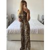 Overal dlouhý elegantní letní bez rukávu dámský (S/M ONE SIZE) ITALSKÁ MÓDA IMPES24MOON/DUR (Velikost S/M/L, Barva hnědá leopard)