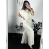 Souprava letní tunika  a kalhoty dámské (S/M ONE SIZE) ITALSKá MóDA IM424543/DR (Velikost S/M/L, Barva béžová)