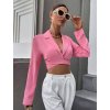Top croptop dlouhý rukáv dámský (S/M ONE SIZE) ITALSKÁ MÓDA IMPGM233340/DU (Velikost S/M/L, Barva světle zelená)