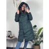 Kabát zimní s kapucí dámska  LHD fashion (S-2XL) LHD-2M-033-3/DR (Velikost S, Barva tmavě smaragdová)