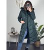 Kabát zimní s kapucí dámska  LHD fashion (S-2XL) LHD-2M-033-3/DR (Velikost S, Barva tmavě smaragdová)