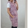 Vesta kožíšek dlouhá dámská (M/L, L/XL) ITALSKÁ MÓDA ORC20ML2090-5/DR (Velikost M/L, Barva tmavě béžová)