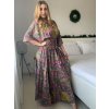 Šaty dlouhé letní zavinovací indické krátký rukáv dámské (S/M/L ONE SIZE) INDICKÁ MÓDA IMWKA24567-4/DUR (Velikost M/L, Barva růžová)