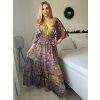 Šaty dlouhé letní zavinovací indické krátký rukáv dámské (S/M/L ONE SIZE) INDICKÁ MÓDA IMWKA24567-4/DUR (Velikost M/L, Barva růžová)