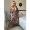 Šaty dlouhé letní zavinovací indické krátký rukáv dámské (S/M/L ONE SIZE) INDICKÁ MÓDA IMWKA24567-4/DUR (Velikost M/L, Barva růžová)