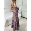 Šaty dlouhé letní zavinovací indické krátký rukáv dámské (S/M/L ONE SIZE) INDICKÁ MÓDA IMWKA24567-5/DUR (Velikost M/L, Barva červená)