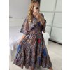 Šaty dlouhé letní zavinovací indické krátký rukáv dámské (S/M/L ONE SIZE) INDICKÁ MÓDA IMWKA24567-5/DUR (Velikost M/L, Barva červená)