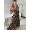 Šaty dlouhé letní zavinovací indické krátký rukáv dámské (S/M/L ONE SIZE) INDICKÁ MÓDA IMWKA24567-7/DUR (Velikost M/L, Barva červená)