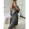 Šaty dlouhé letní zavinovací indické krátký rukáv dámské (S/M/L ONE SIZE) INDICKÁ MÓDA IMWKA24567-8/DUR (Velikost M/L, Barva zelená)